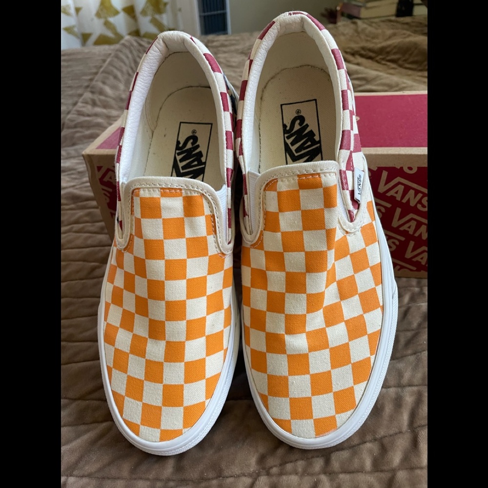 Vans Off The Wall Classic Checked Slip-ons Sz 7.